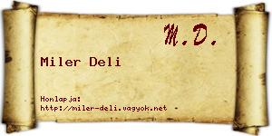Miler Deli névjegykártya